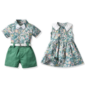 Children's Clothing Siblings Clothing Printing Beach style Vacation Leisure Suit