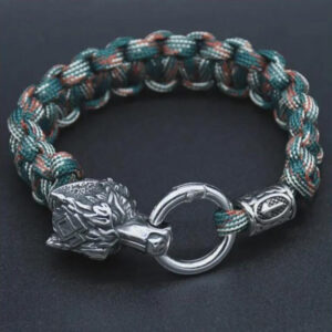 Stainless Steel Luen Character Wolf Head Bracelet Handmade