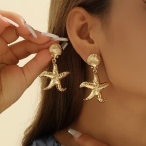 Ladies' Exaggerated Personality Starfish Shell Earrings