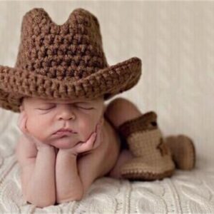 Knitted Baby Photo Suit With Woolen Yarn