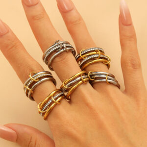 Multi-layer Contrast Color Stacked Ring